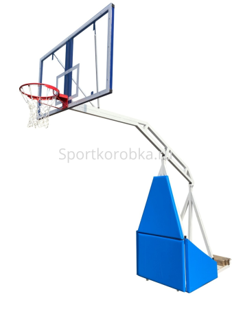 Стойка баскетбольная мобильная складная с гидравлическим механизмом, игровая, вынос 2,25 м фото